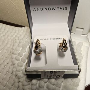 And Now This Crystal Twist Hoop Earrings